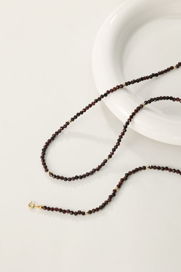 PN0087 925 Sterling Silver Red Crystal Necklace