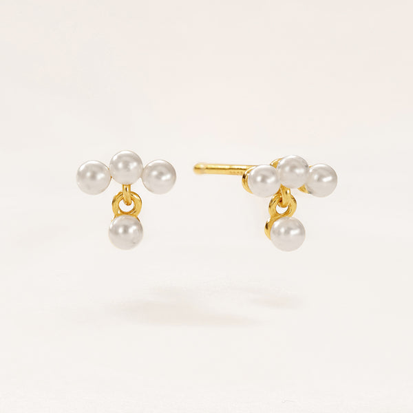 VFE0128 Shell Pearls Stud Earrings