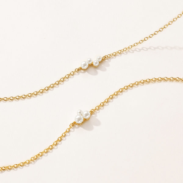 VFS0132 Stacked Quartett Shell Pearl Bracelet