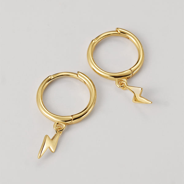 FE2134 925 Sterling Silver Lightning Drop Pendant Earrings