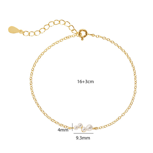 VFS0132 Stacked Quartett Shell Pearl Bracelet