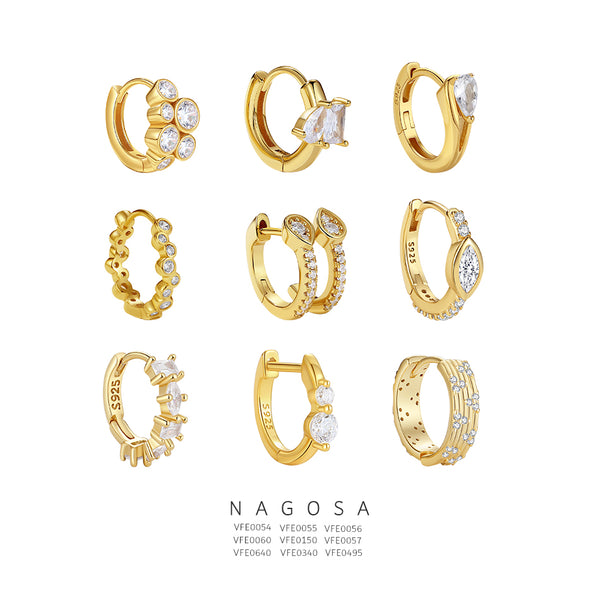 Pave Cubic Zirconia Huggie Hoop Earrings