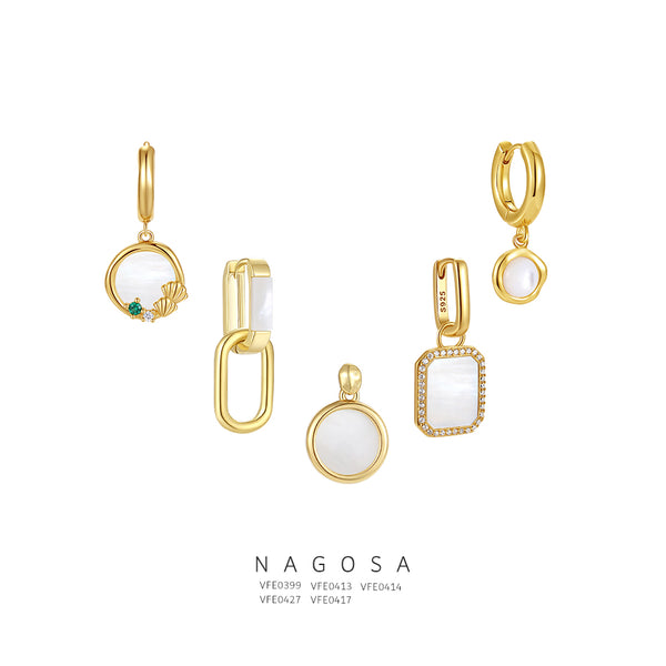 Mother Of Pearl Drop Hoops