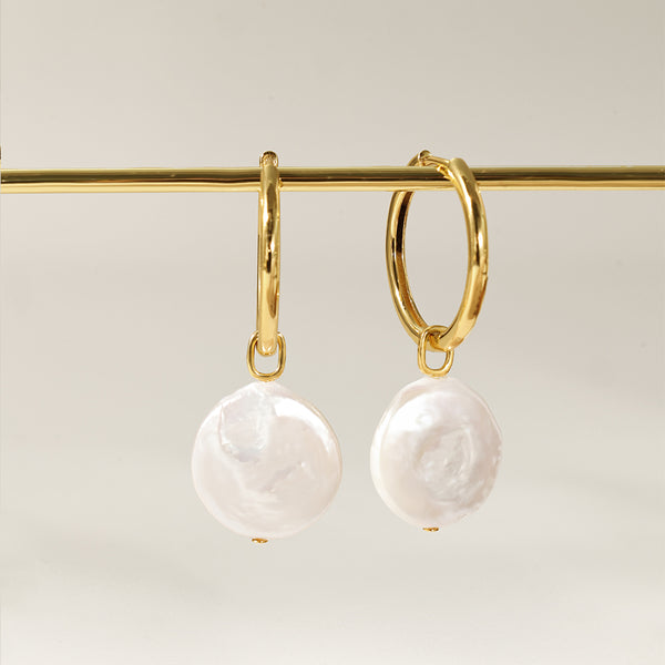 PE0162 925 Sterling Silver Classic Freshwater Pearl Dangle Earrings