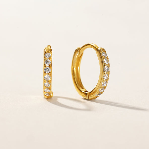 FE0038 Classic Claw Setting Cubic Zirconia Huggies