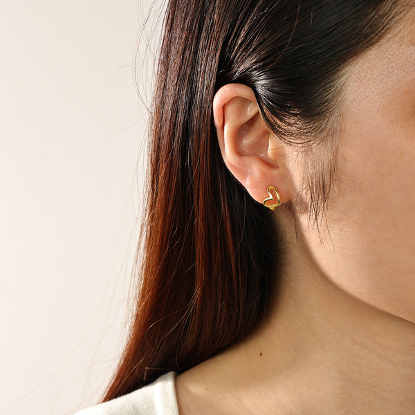 FE2325 925 Sterling Silver Heart Hoop Earrings