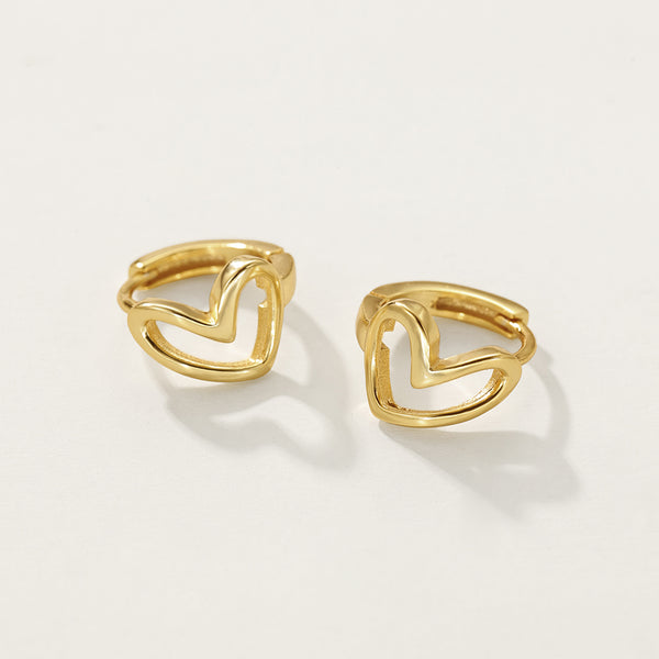 FE2325 925 Sterling Silver Heart Hoop Earrings