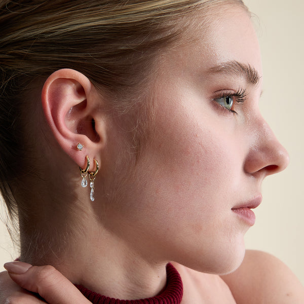 VFE1084 Round and Teardrop Zircon Pendant Earrings