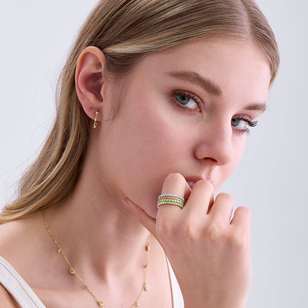 VFJ0235 Green Gradient Opal Ring