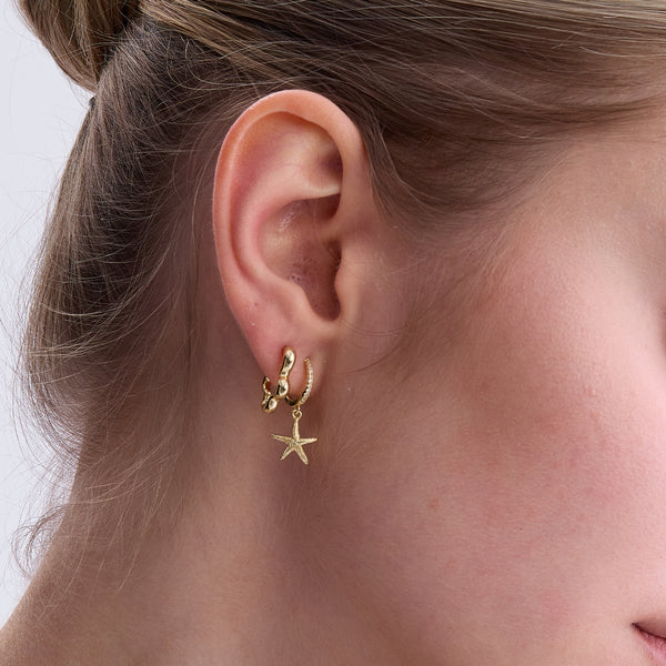 BVFE0804 Starflish Dangle Hoop Earrings