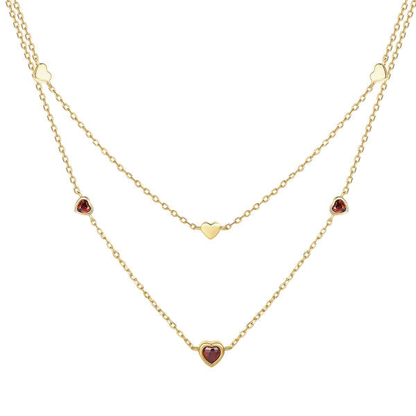 VFX0826 Triple Heart Layered Necklaces