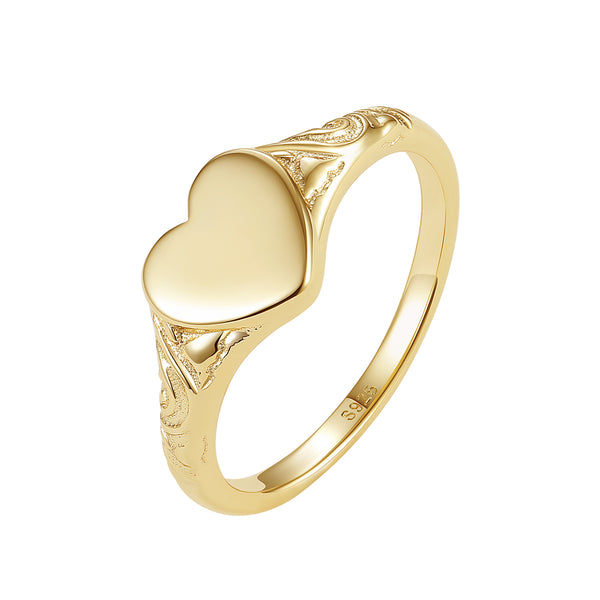 VFJ0817 Signet Heart Rings