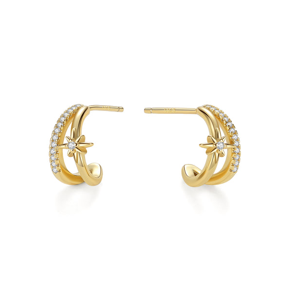 VFE0752 Straburst Half Hoop Earrings