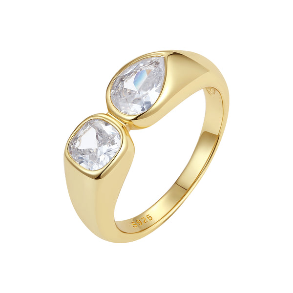 VFJ1054 Toi et Moi Chunky Dome Ring