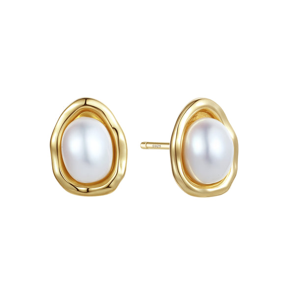 VFE1071 Lava Pearl Stud Earrings