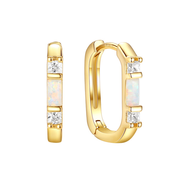 VFE1300 Rectangular Opal Earrings