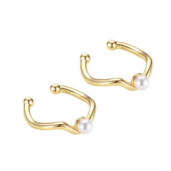 VFE1235 Pearl Wave Cuff Earrings