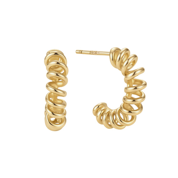 VFE1363 Spiral Coil Hoop Earrings
