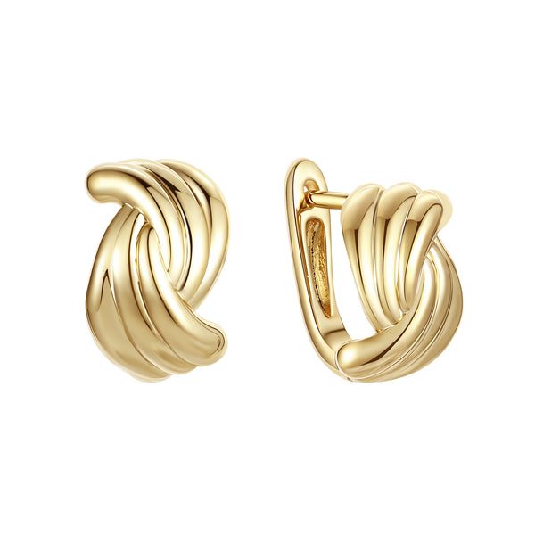BVFE1049 Large Ridged Twist Hoop Earrings
