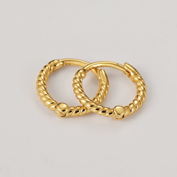 FE2113 FE2114 925 Sterling Silver Simple Twisted Hoop Earrings