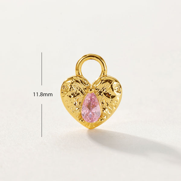 VFD0126 I Love You CZ Heart Charm Pendant For Earrings Making