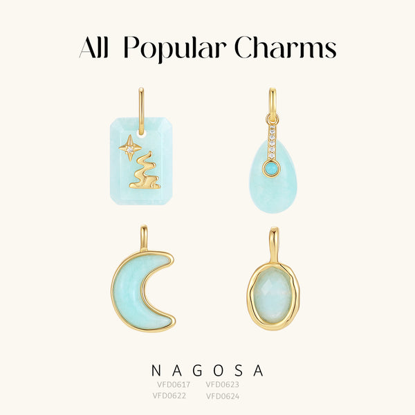 Gemstone Amazonite Charms