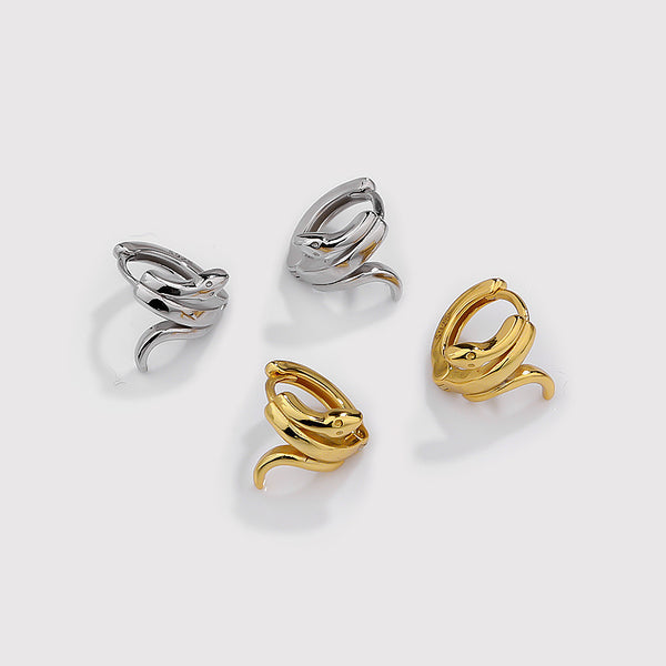 FE2548 925 Sterling Silver Dainty Boa Hoop Earring