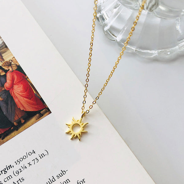 FX1162 925 Sterling Silver Sunburst Pendant Necklace