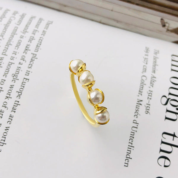 FJ0997 925 Sterling Silver Shell Pearl Ring