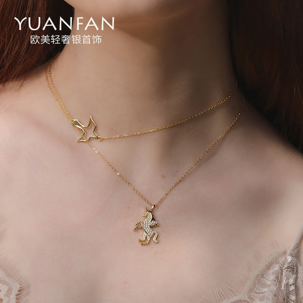 FX1174 925 Sterling Silver Swallow pendant Necklace