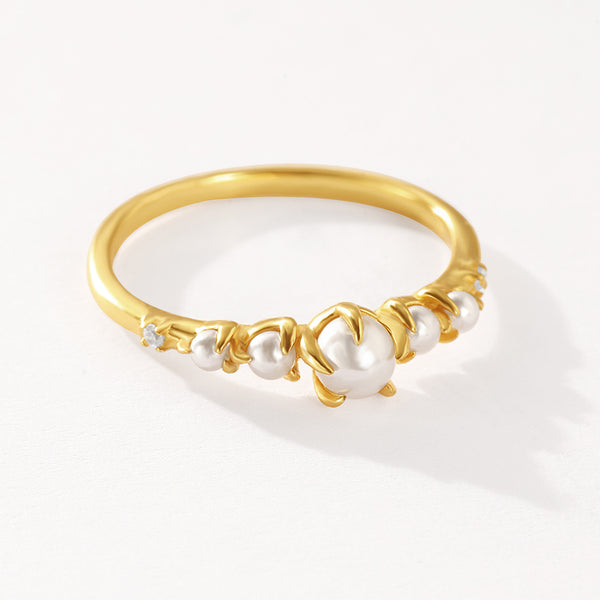 VFJ0536 Minimalist Shell Pearl Ring