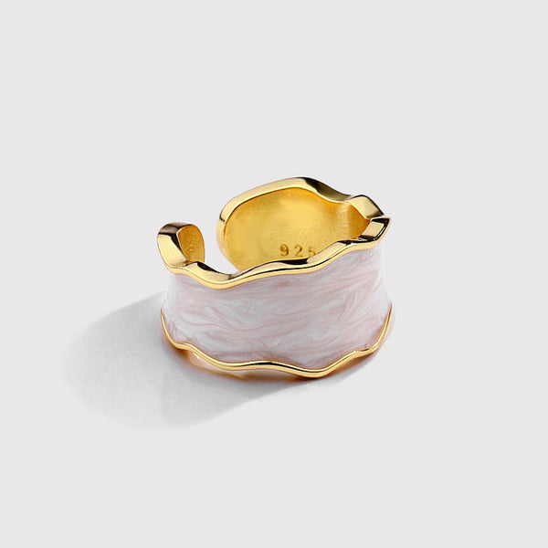 FJ0841 925 Sterling Silver Wave Enamel Ring