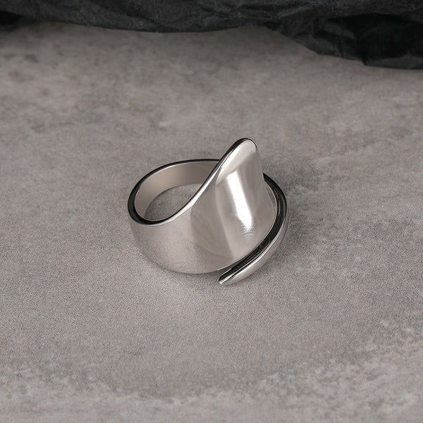 FJ0897 925 Sterling Silver Open Asymmetrical Ring