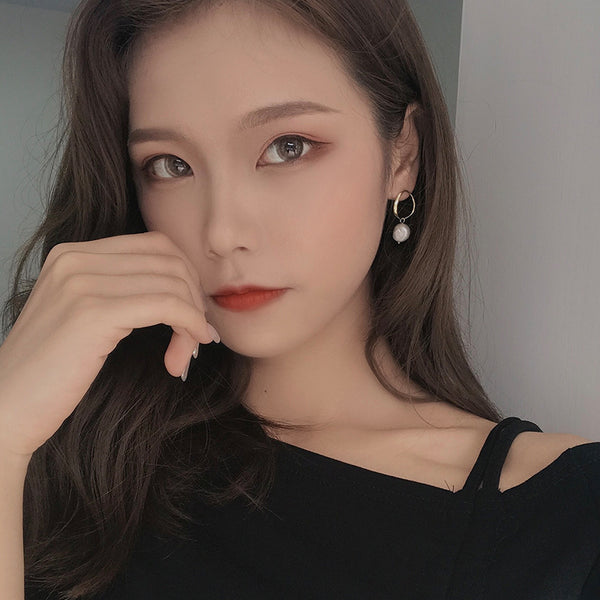 FE2697 925 Sterling Silver Baroque Pearl Stud Earrings