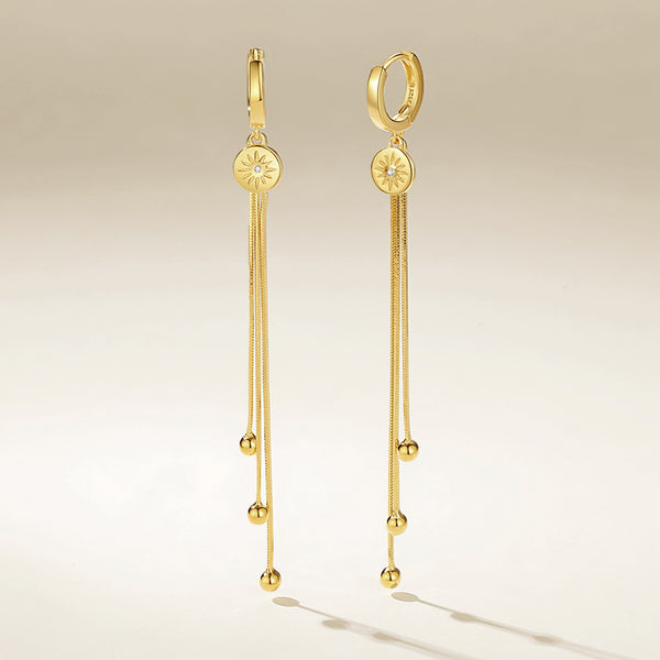 FE2404 925 Sterling Silver Triple Chain Hoop Earrings