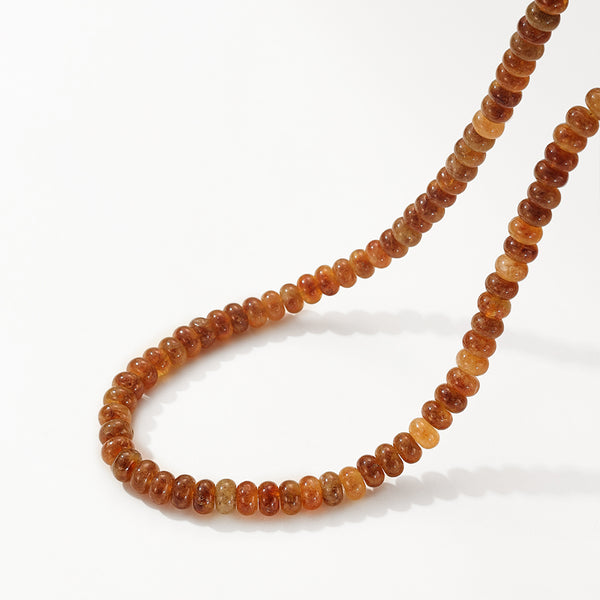 PN0194 925 Sterling Silver Brown Jade Charm Beaded necklace