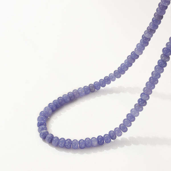 PN0191 925 Sterling Silver Purple Charm Beaded Necklace