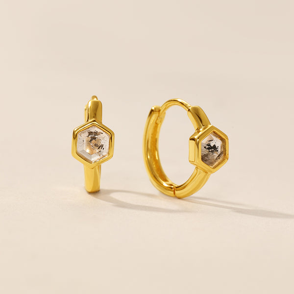 VFE0240 Hexagon Natural Stone Earrings