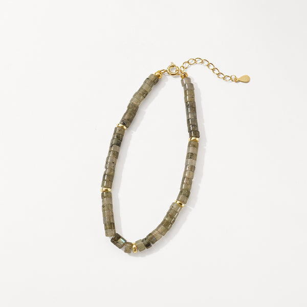 PB0156 925 Sterling Silver Natural Stone Charm Beads Bracelets