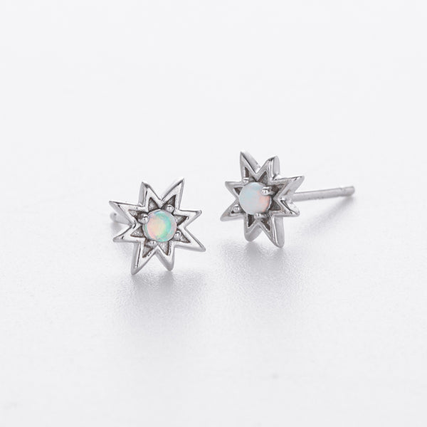 FE4131 Starburst Opal Stud Earrings
