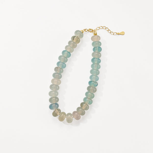 PB0150 Agate Blue Beads Bracelet