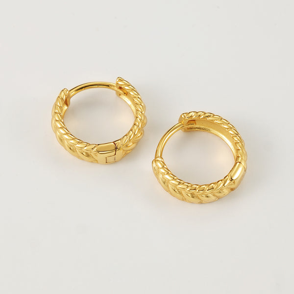 FE2194 925 Sterling Silver Simple Twisted Wide Hoop Earrings