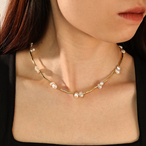 PN0104 Baroque Pearl Choker Necklace