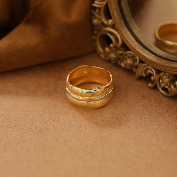 FJ1077 925 Sterling Silver Texture Herringbone Ring