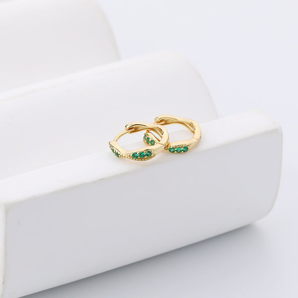 FE2512 925 Sterling Silver Retro Mobius U Shape Hoop Earring