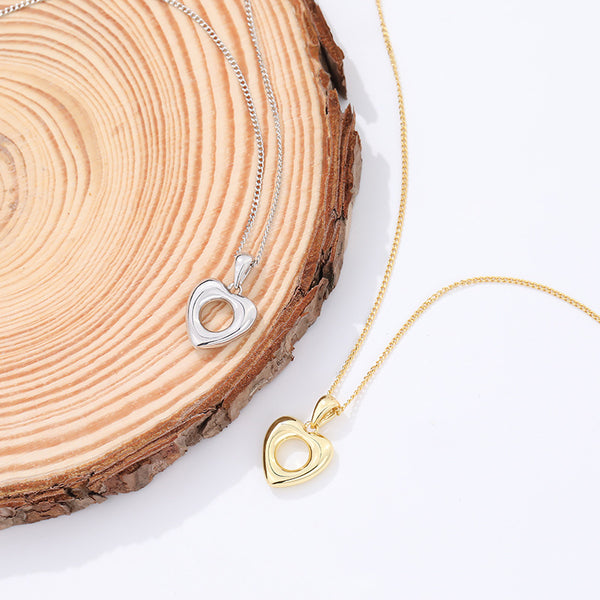 FX0962 925 Sterling Silver Dainty Heart Pendant Necklaces