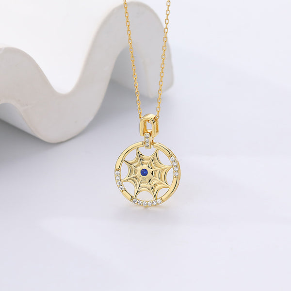 FX1113 925 Sterling Silver Cubic Zircon Irregular Starburst Pendant Necklace