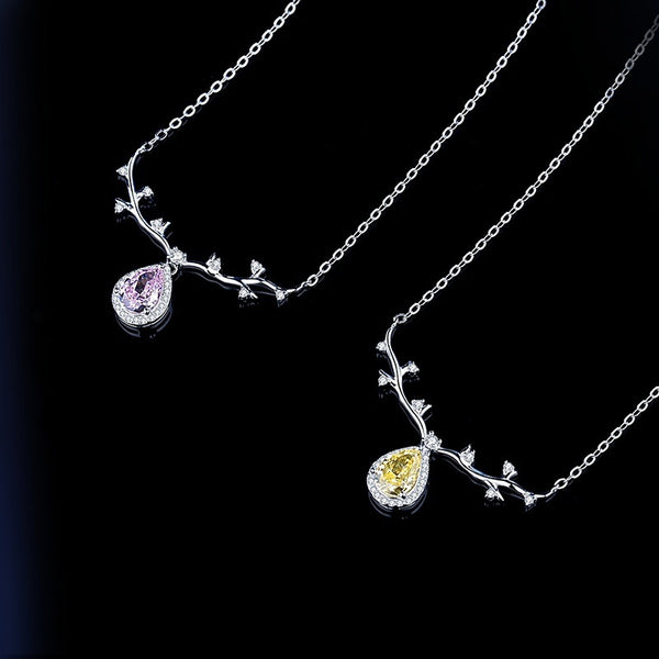 FX1224 925 Sterling Silver Buckhorn Teardrop Pendant Necklace