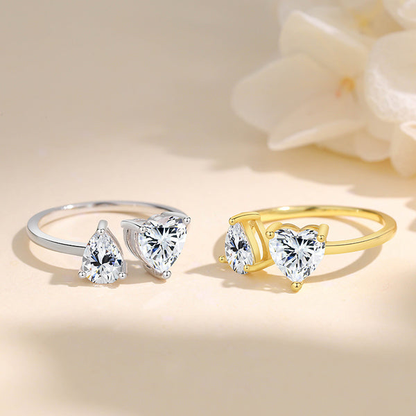 FJ1094 925 Sterling Silver Open Size Heart Ring