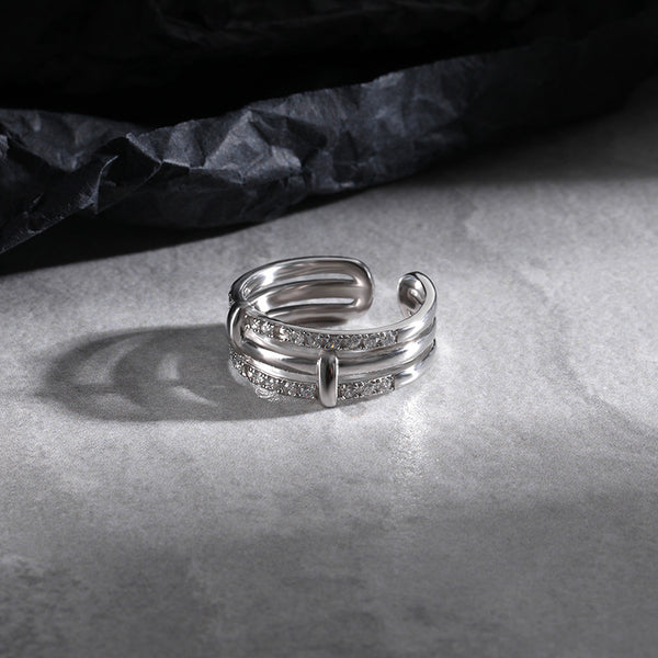 FJ0984 925 Sterling Silver Vintage Zirconia Ring